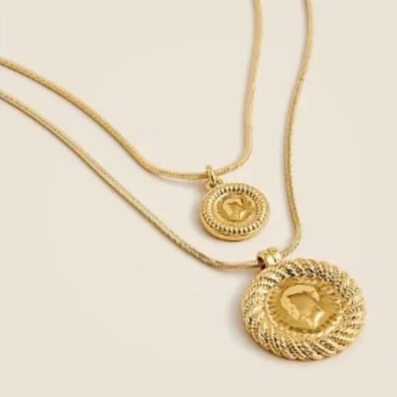 J Crew Layered coin pendant necklace - Picture 1 of 4
